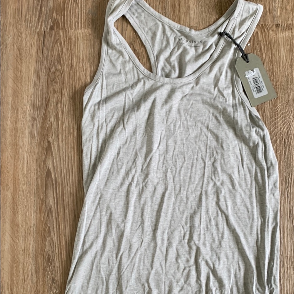 All Saints Gray Cut Out Tank Top Sleeveless